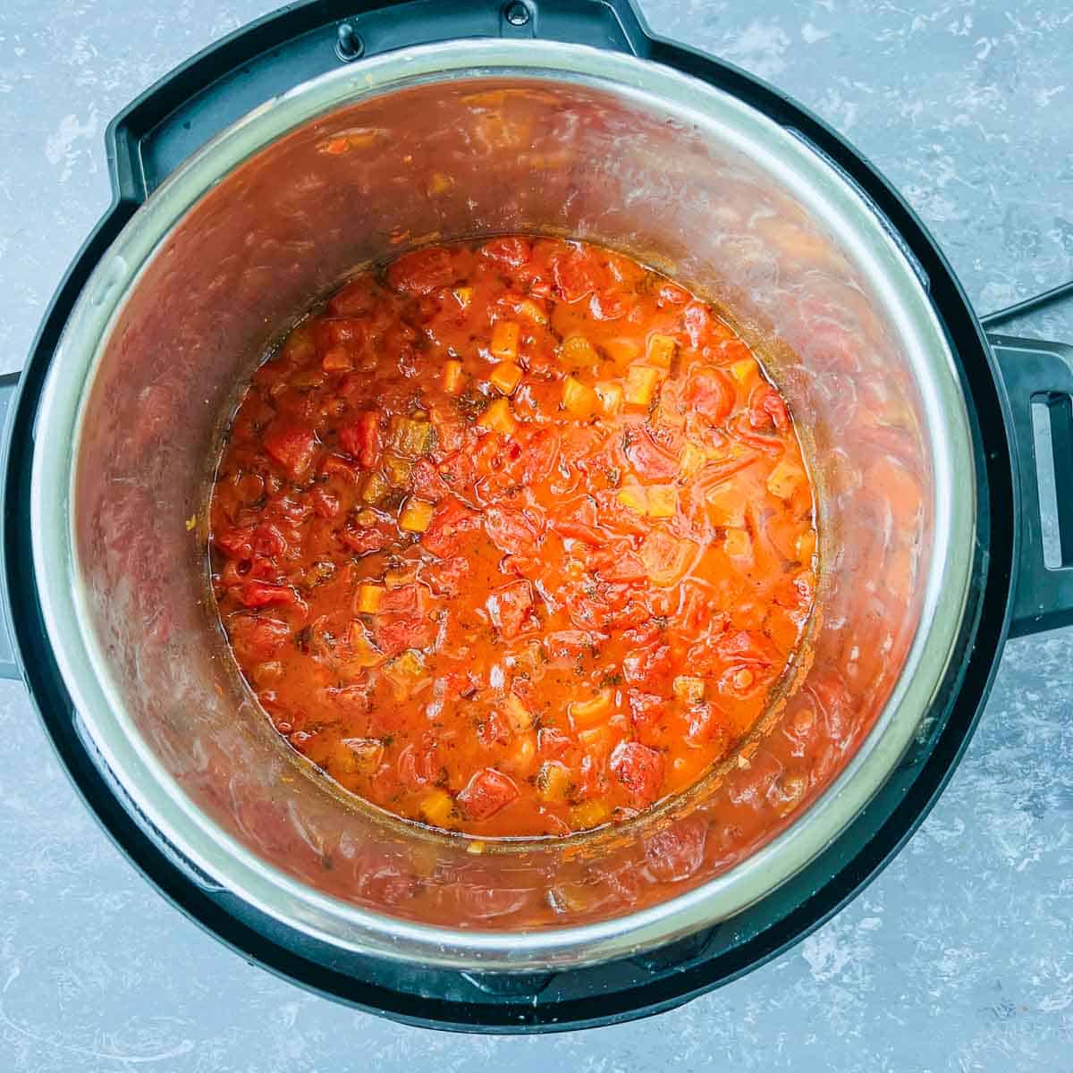 Pressure cooked soup in the Instant Pot.