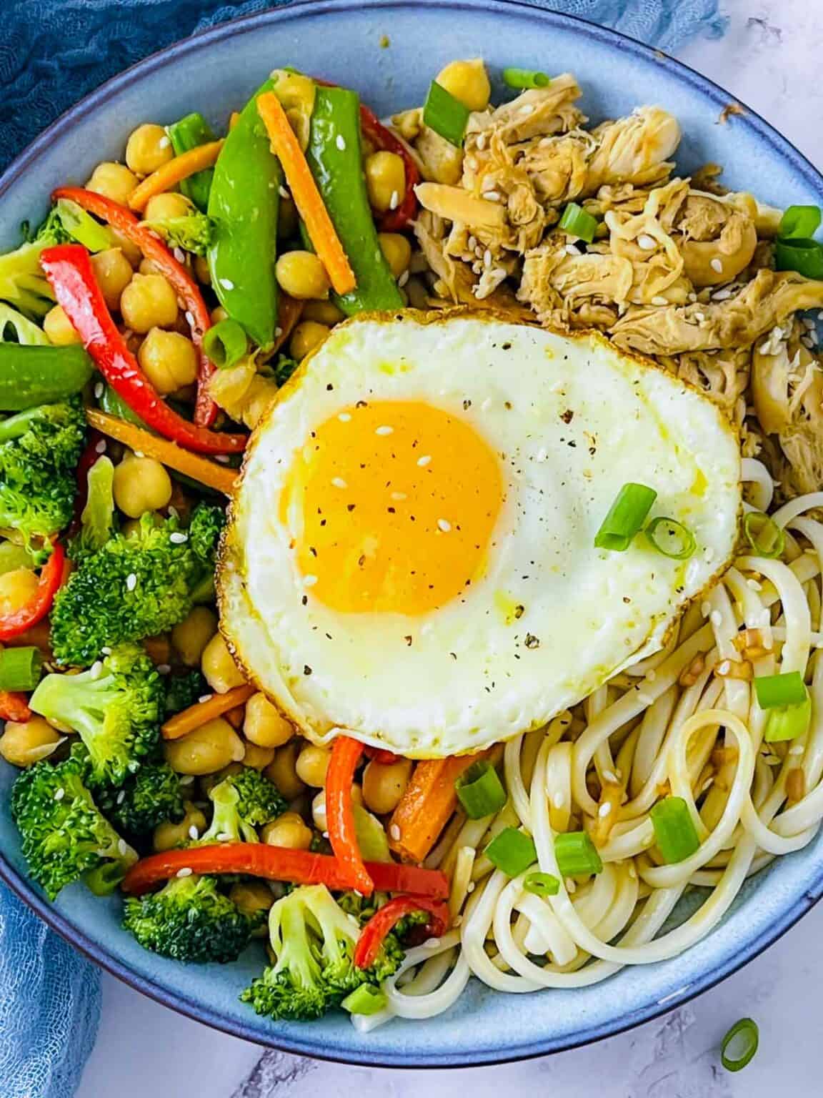 Chicken and Chickpea Udon Noodle Bowl: Hearty Homemade Comfort