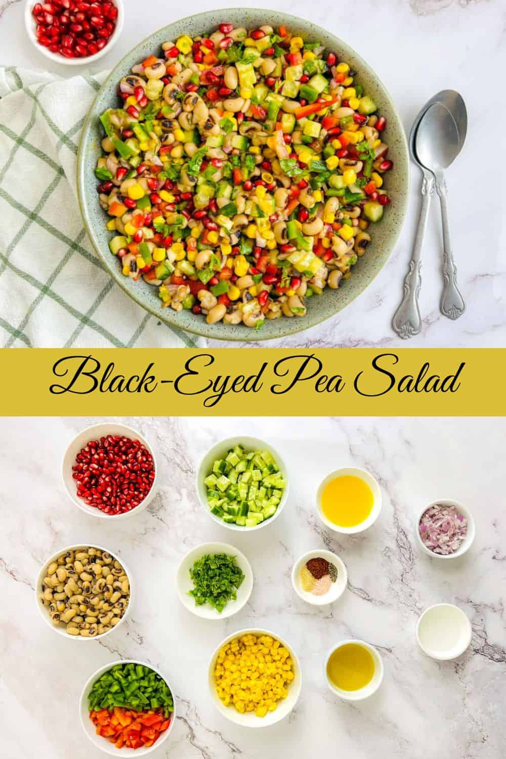 Black eyed peas salad Pinterest image.