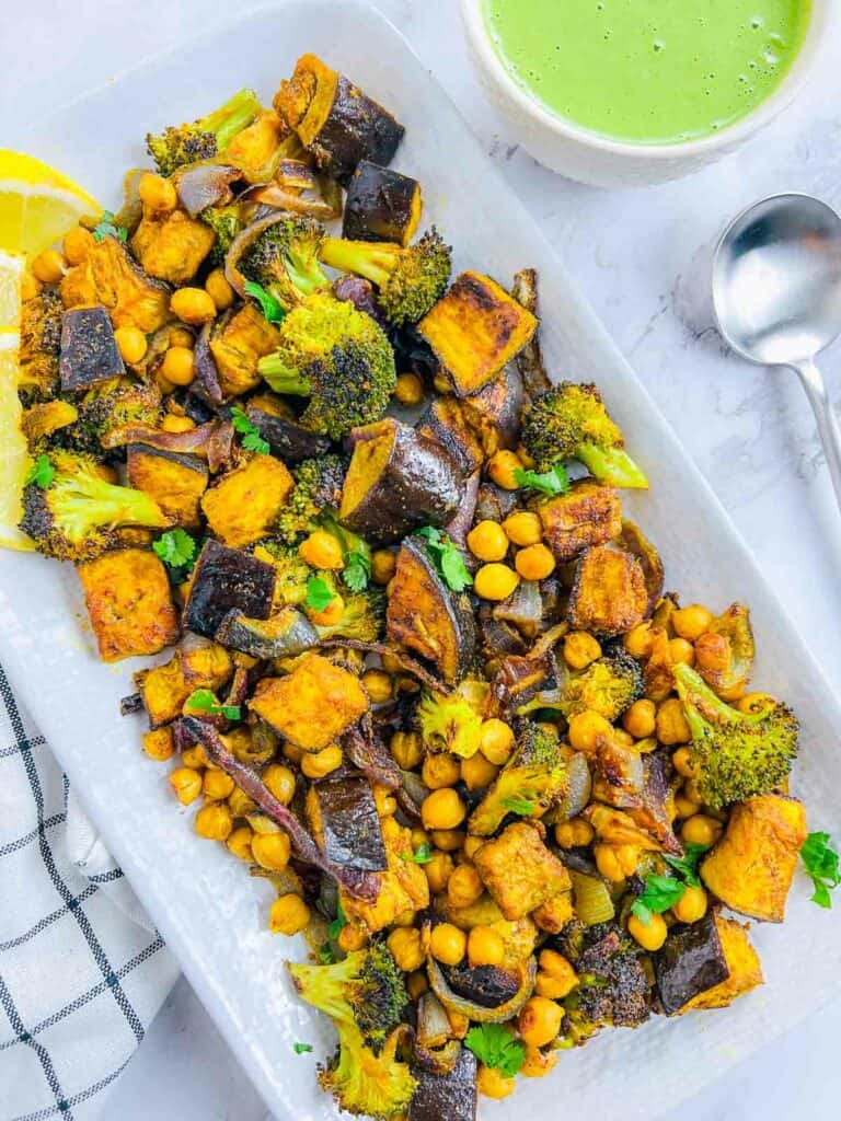 Roasted to Perfection: Indian Spices Transform Broccoli, Eggplant, and Chickpeas