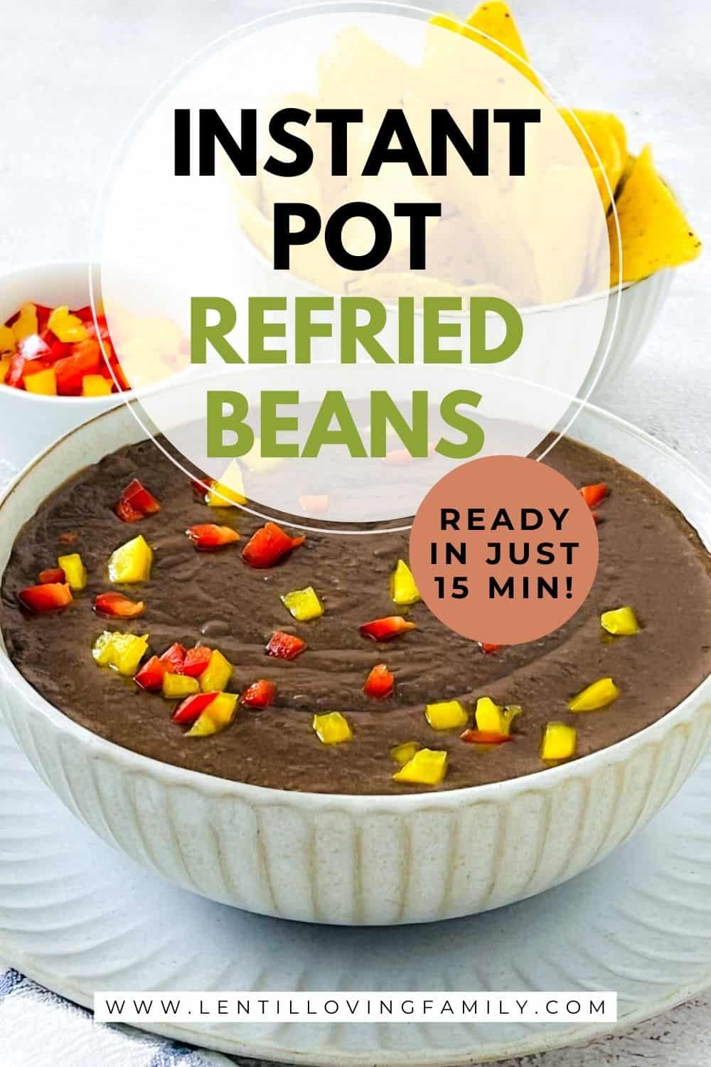Refried beans Pinterest image.