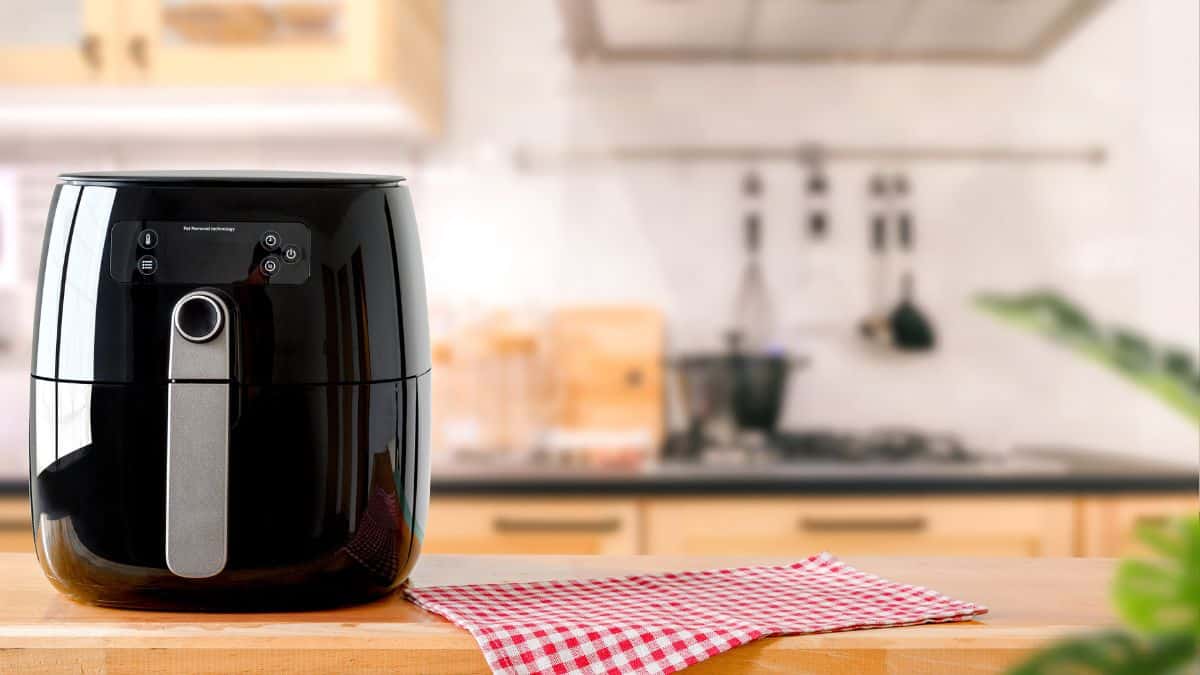 Air fryer on a counter.