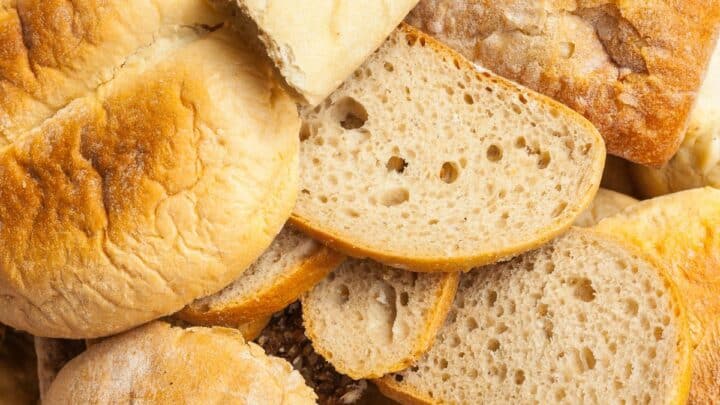 Close up of slices of bread.