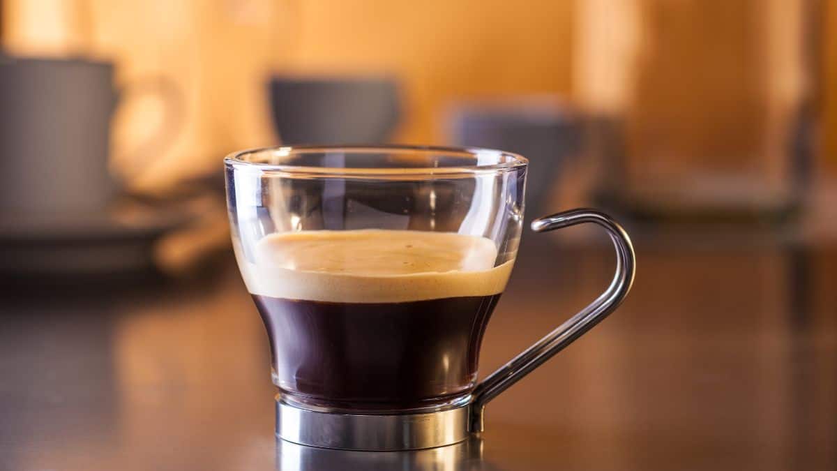 Ristretto cup on a table.