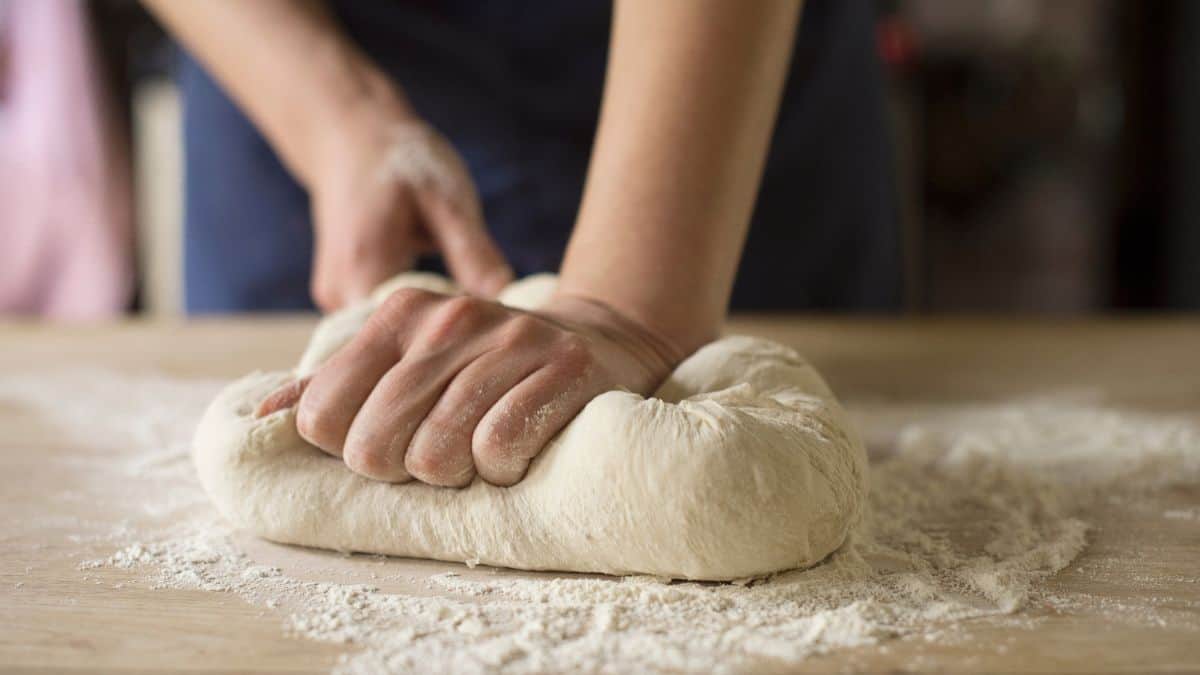 Image showing kneading of dough.