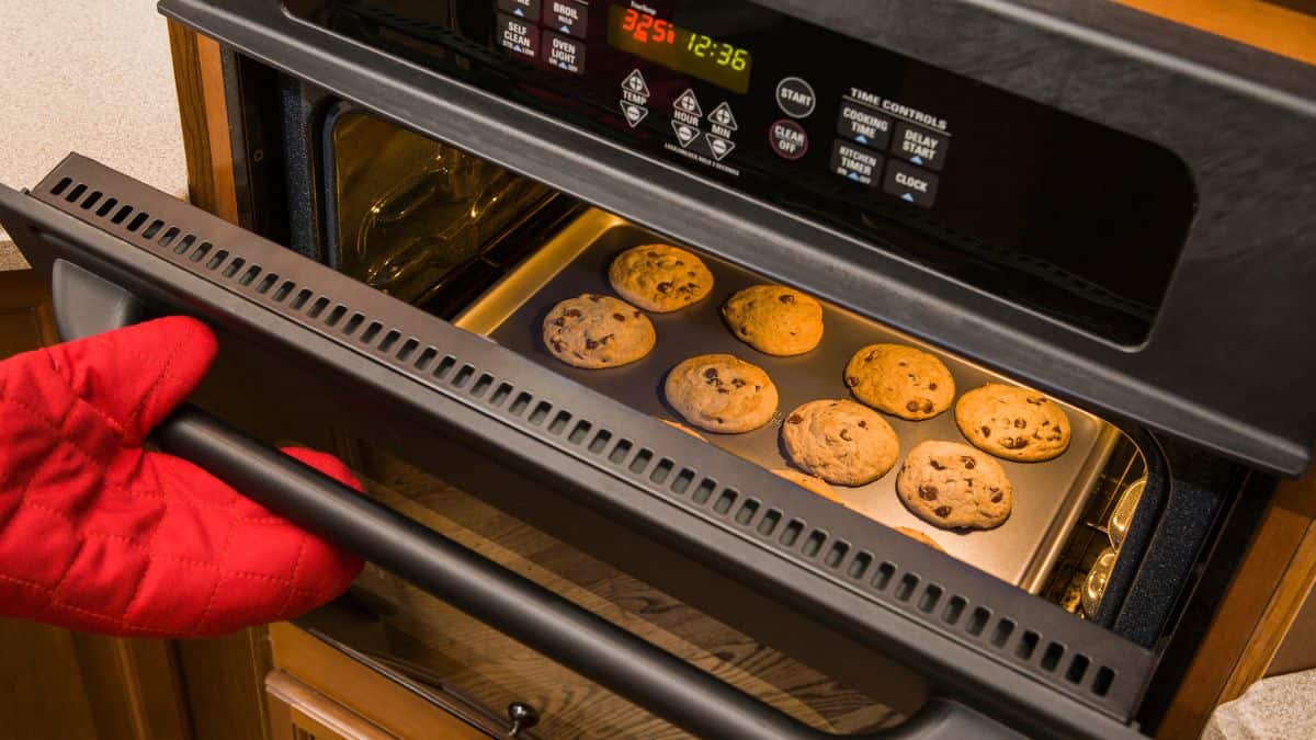 Cookies baked in the oven.