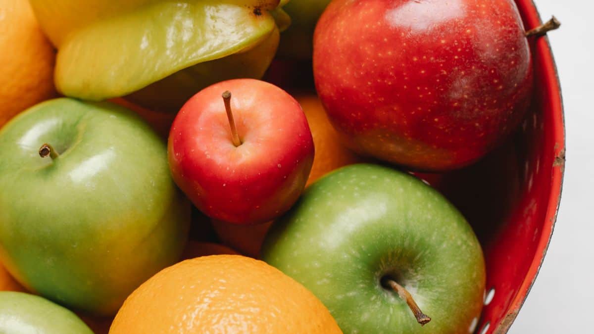 Fruits in a basket.