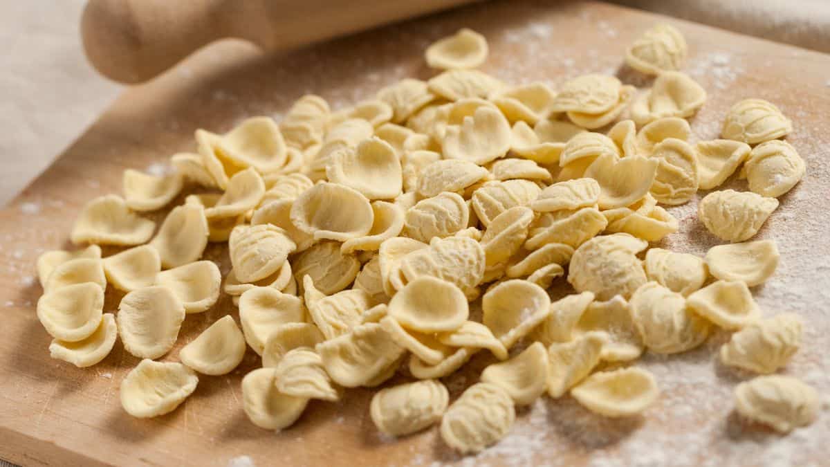 Fresh orecchiette pasta.