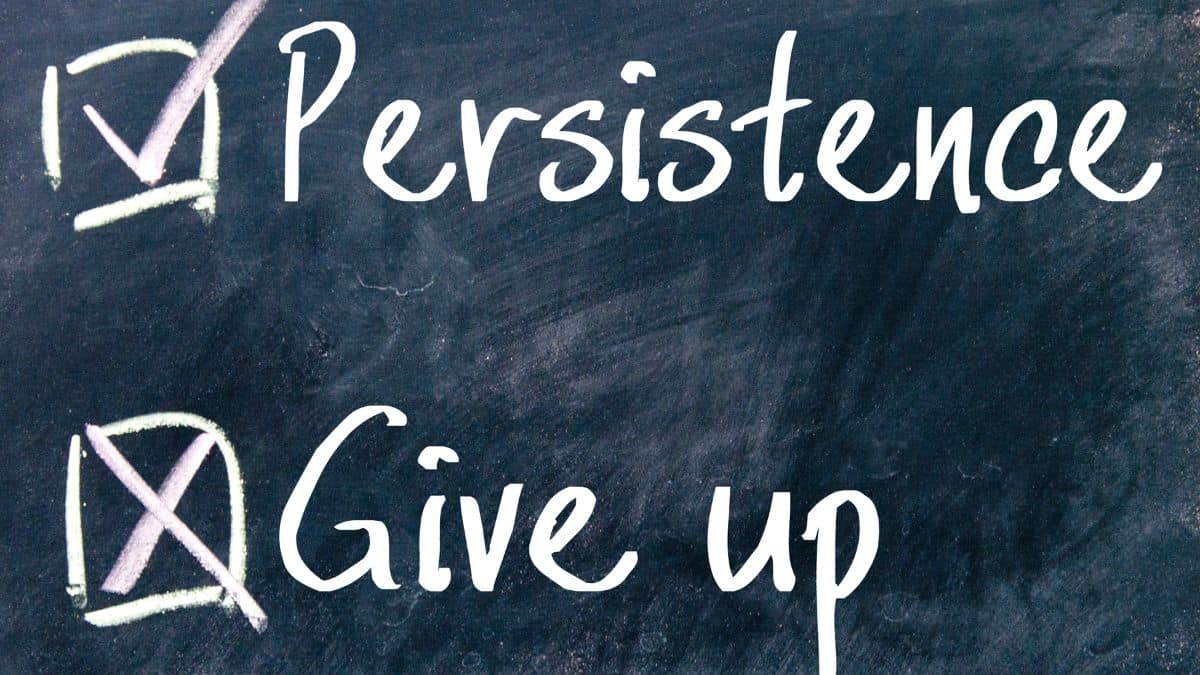 Image showing persistence versus giving up.