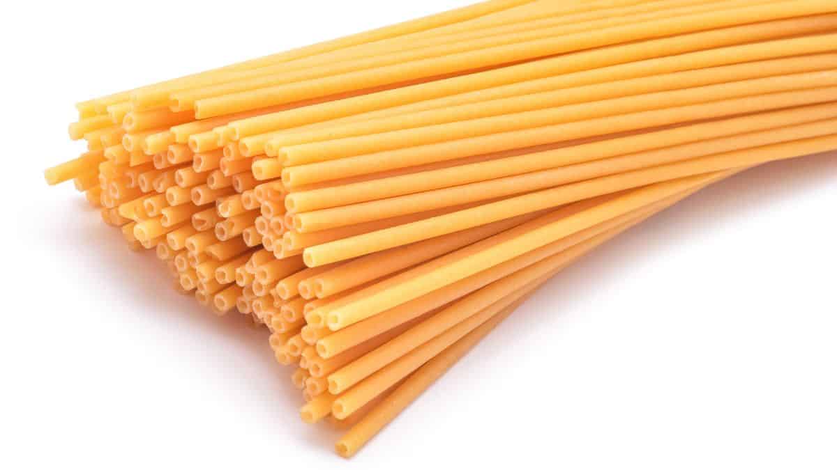 Bucatini pasta.