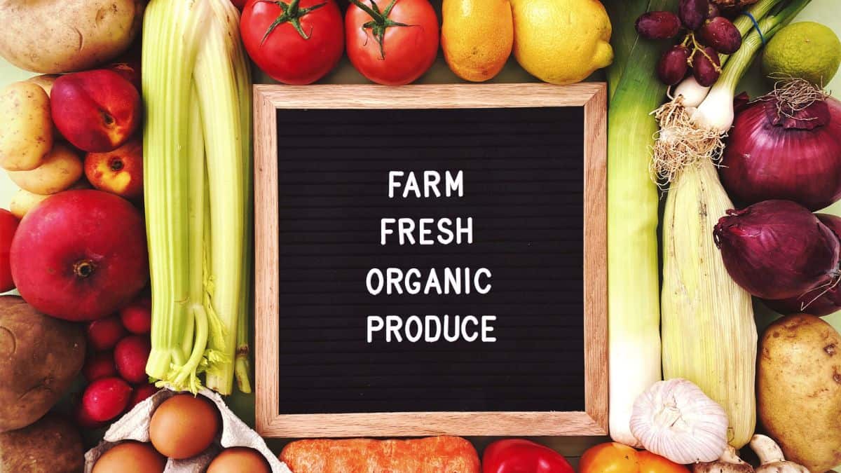 Organic produce on the table.