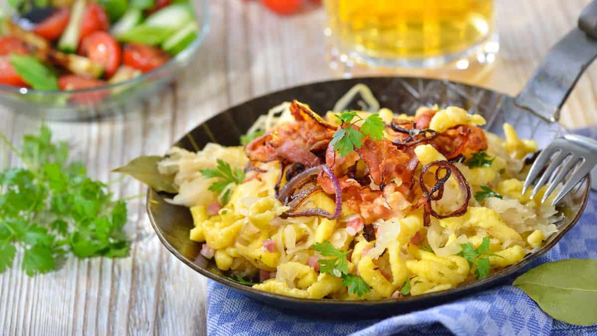 Spaetzle in a bowl.