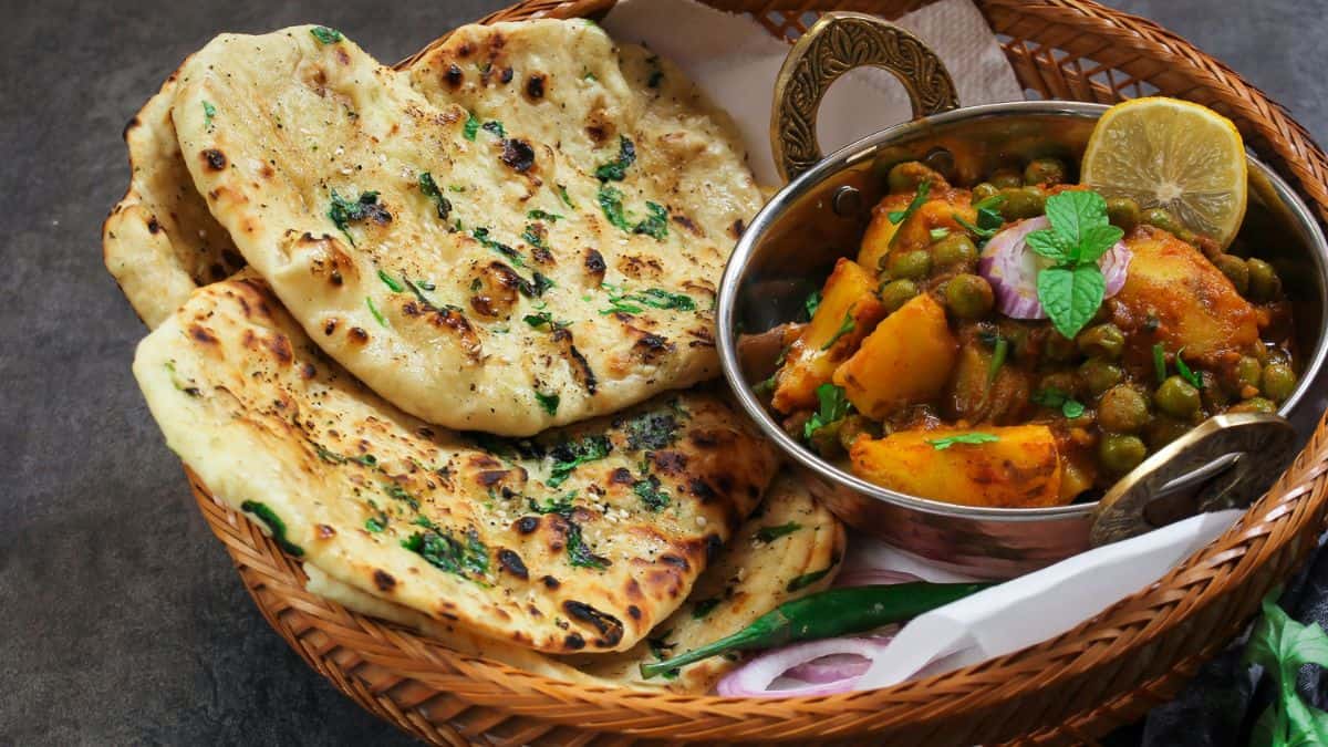 Kulcha served with potato curry.