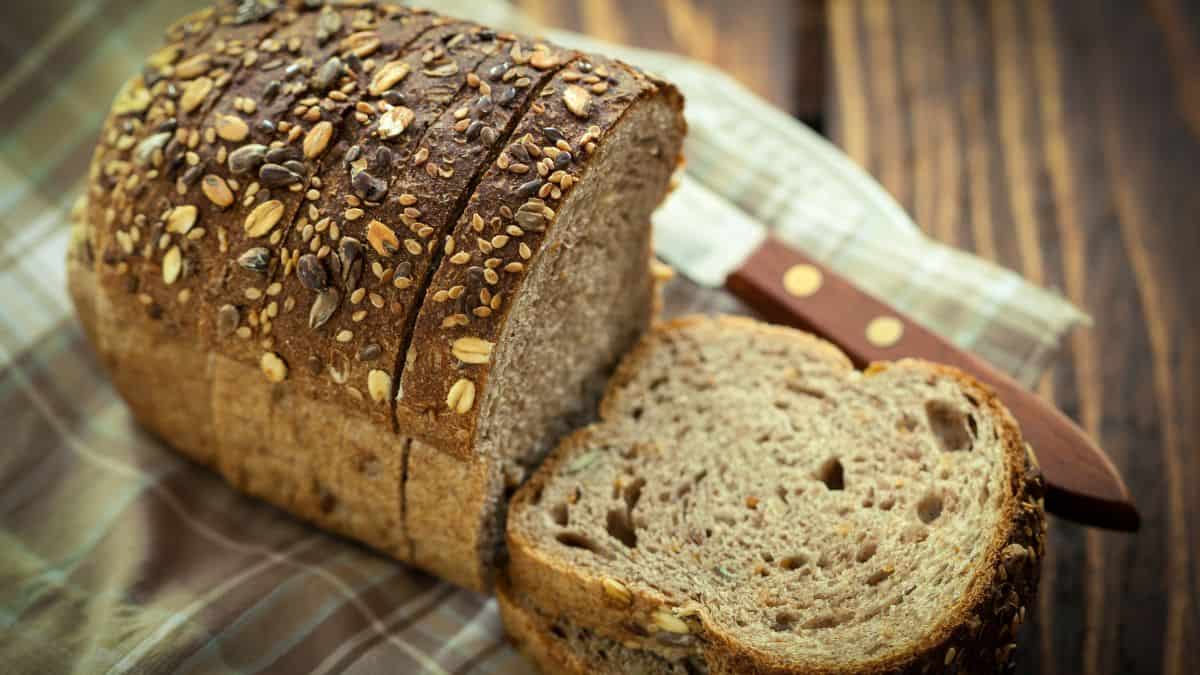 Sliced multigrain bread.