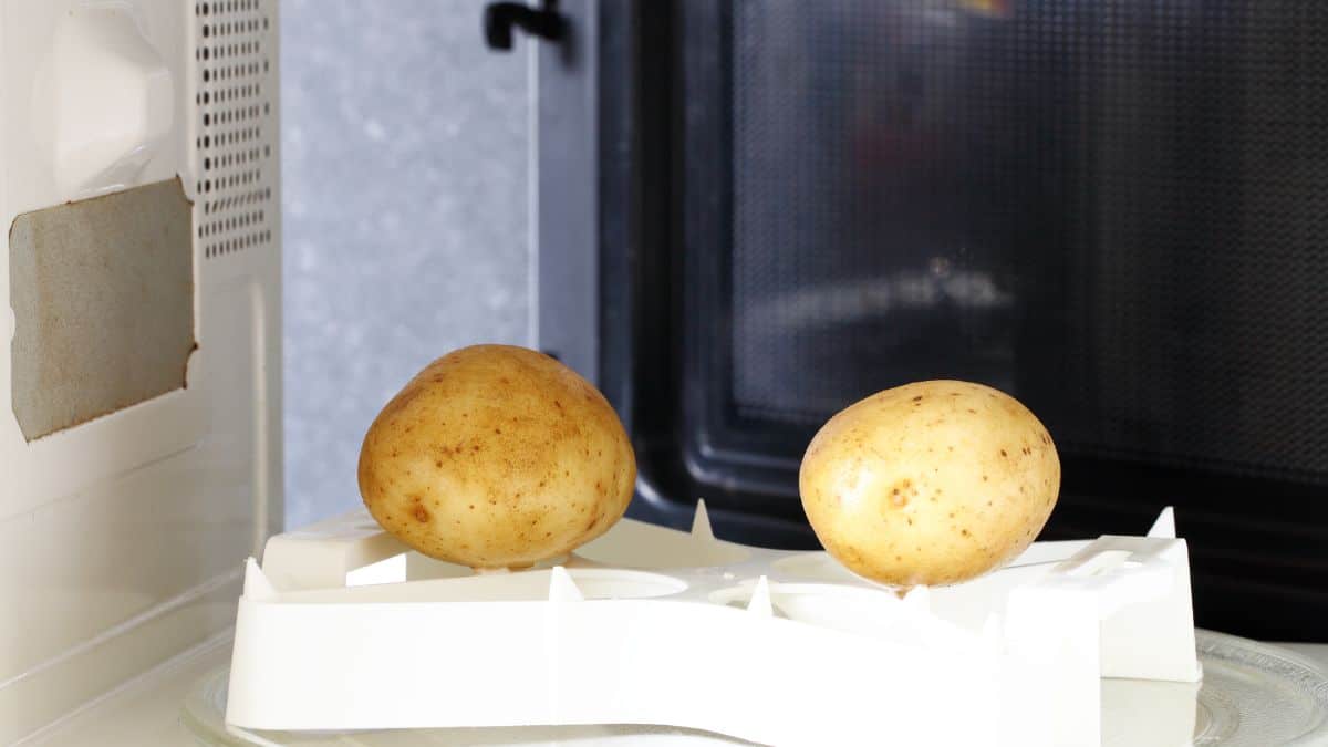 Potatoes in microwave.