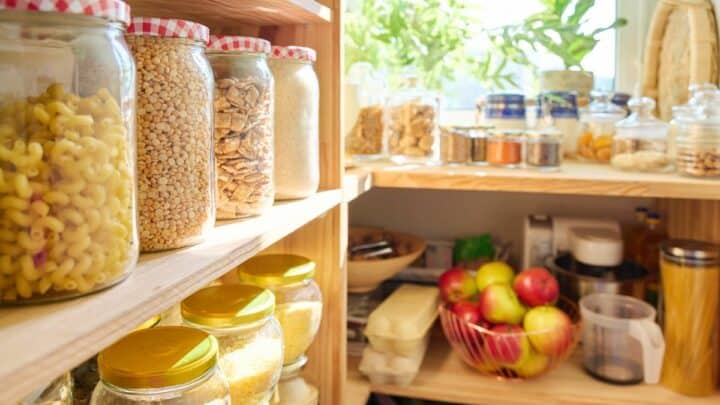 Pantry with a window.