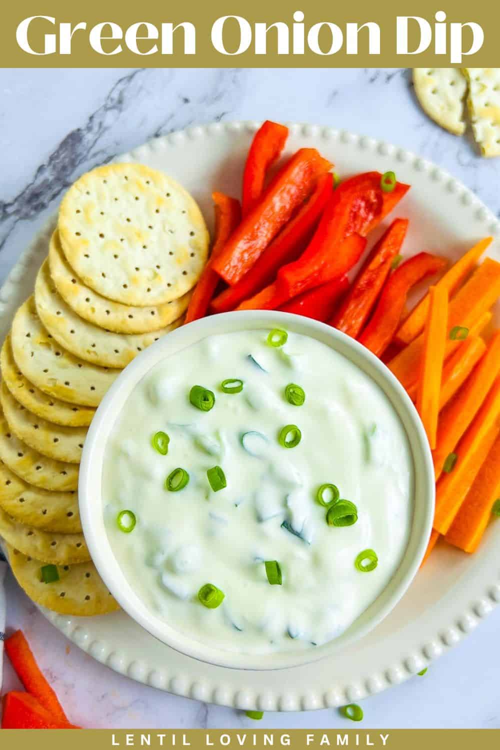 Green onion dip Pinterest image.