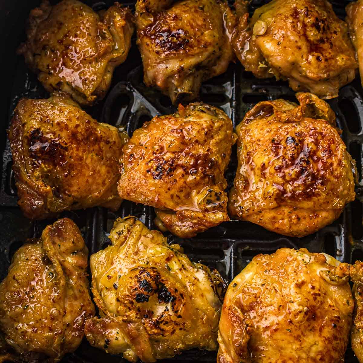 Air fryer roasted chicken thighs.