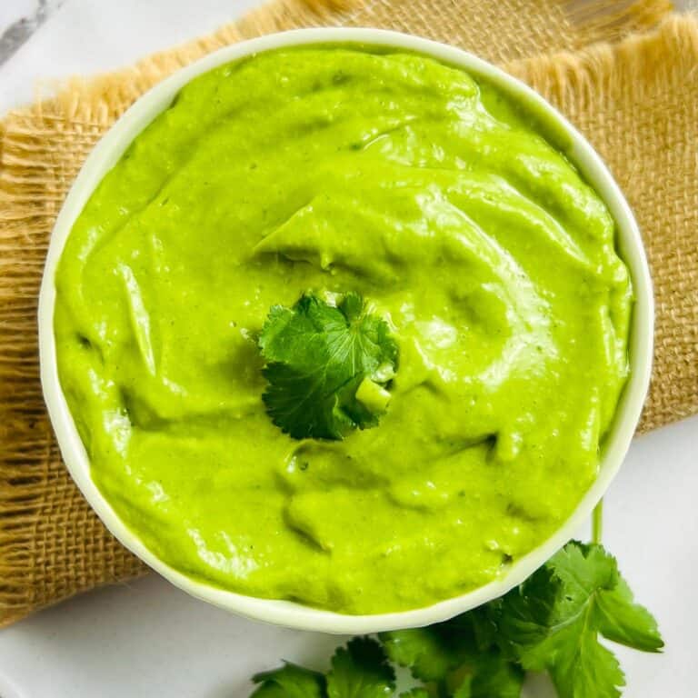 Avocado Cilantro Chutney (Creamy Green Herb Dip, Vegan)