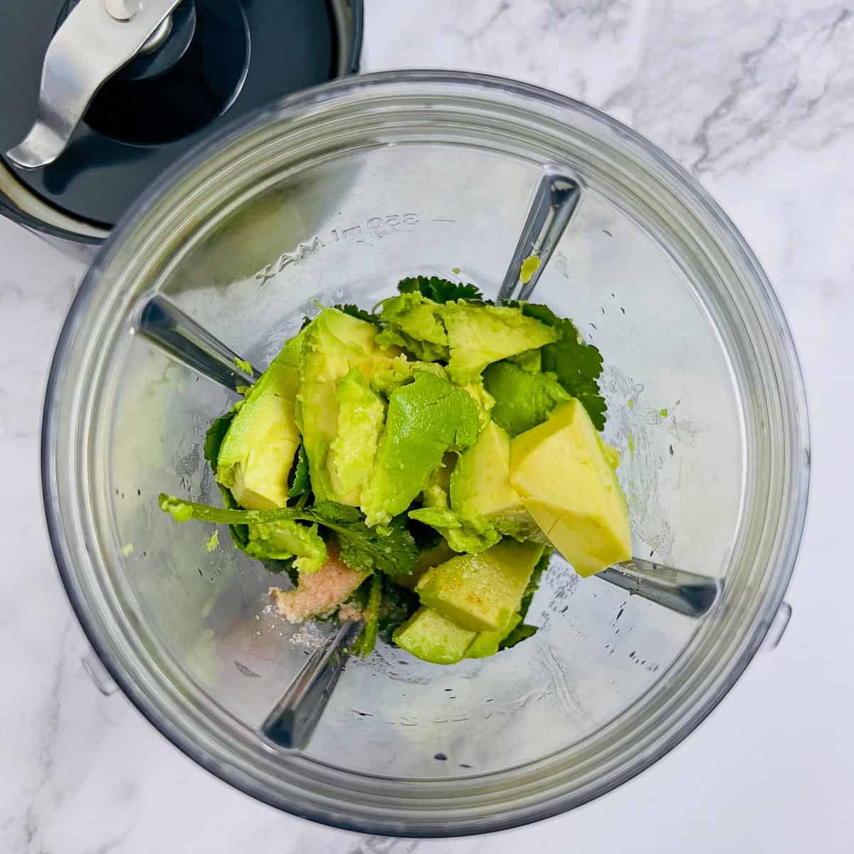 All ingredients in the blender jar.