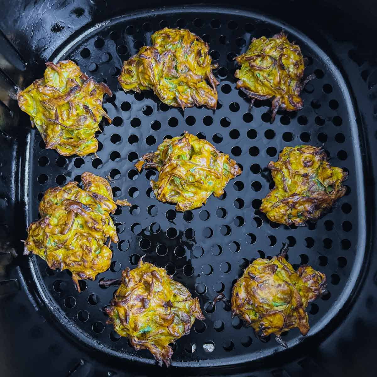 Air fried Brussels sprouts pakora.