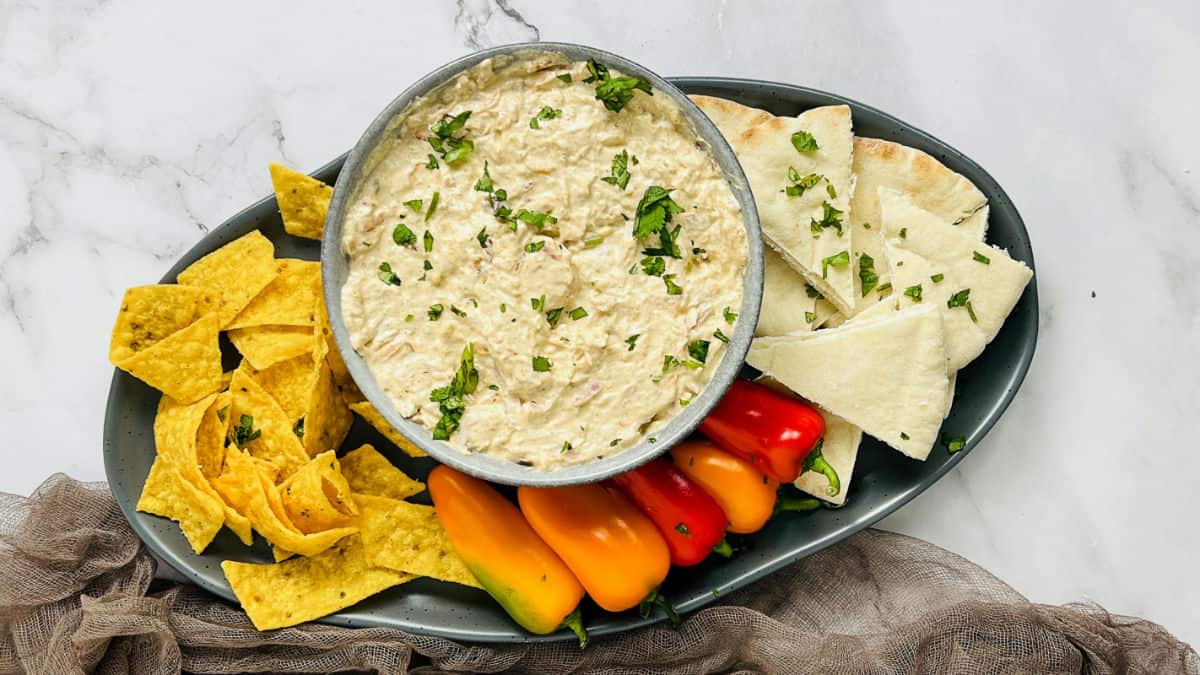 Tandoori chicken dip social media image.