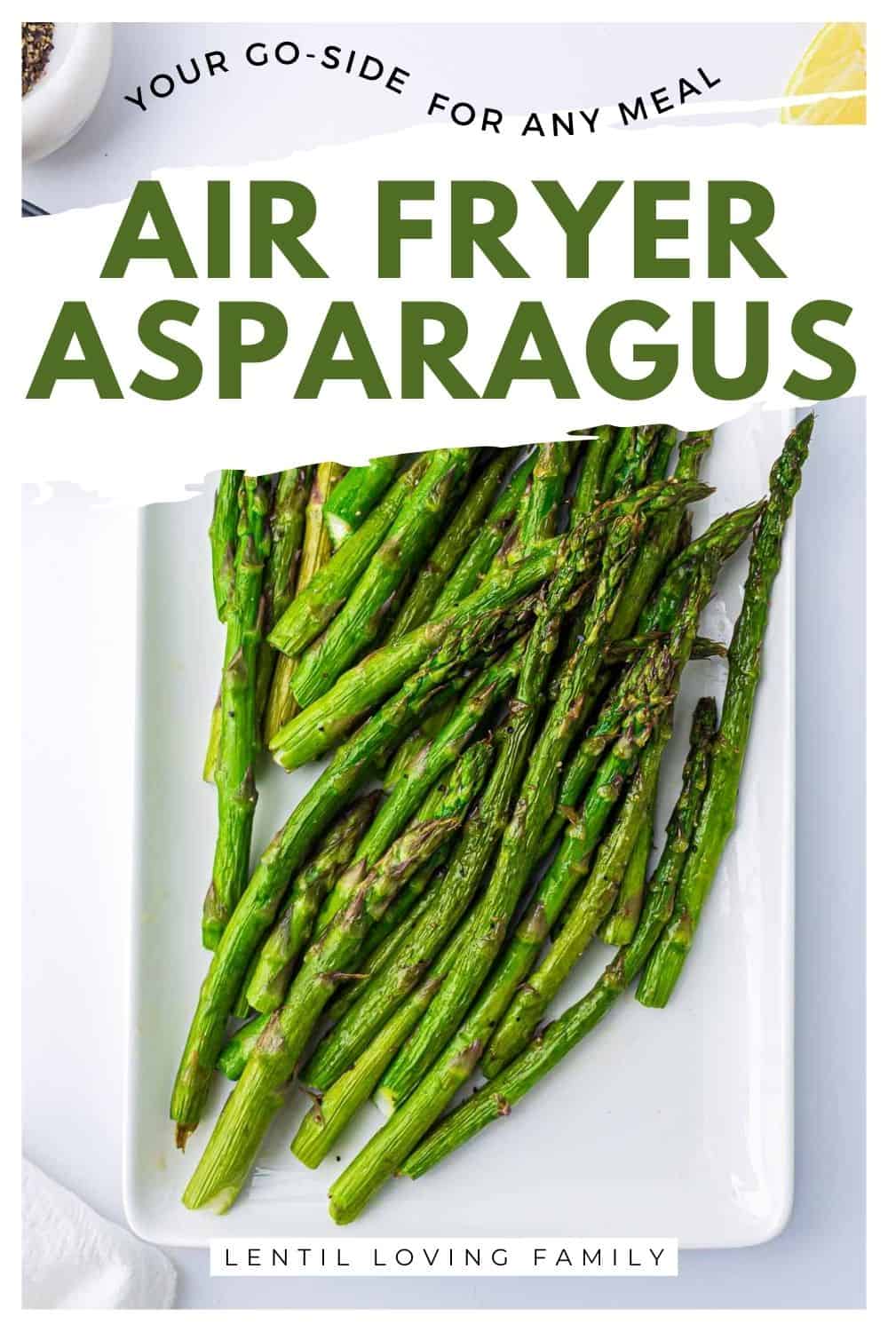 Air fryer asparagus Pinterest image.