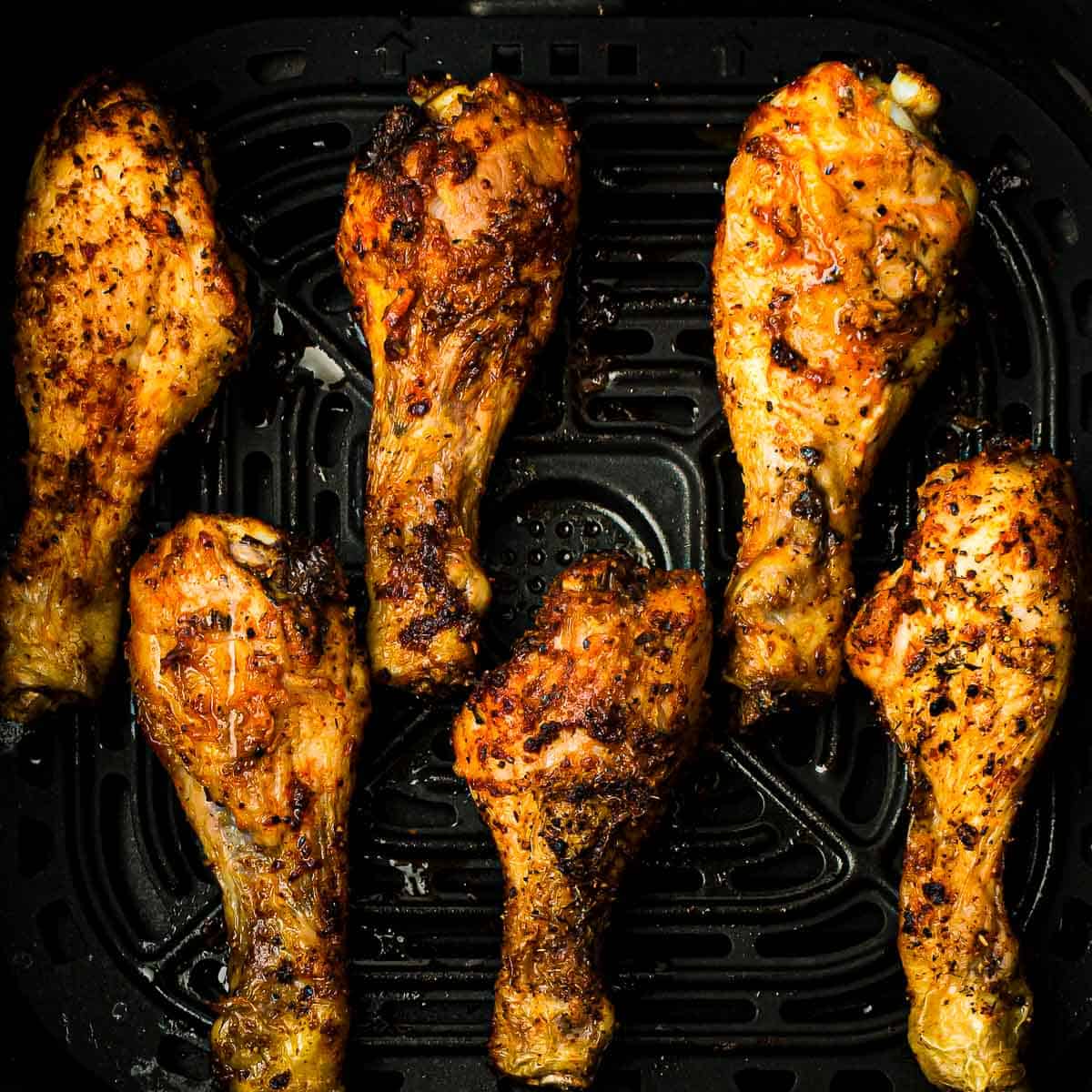 Cooked drumsticks in air fryer.