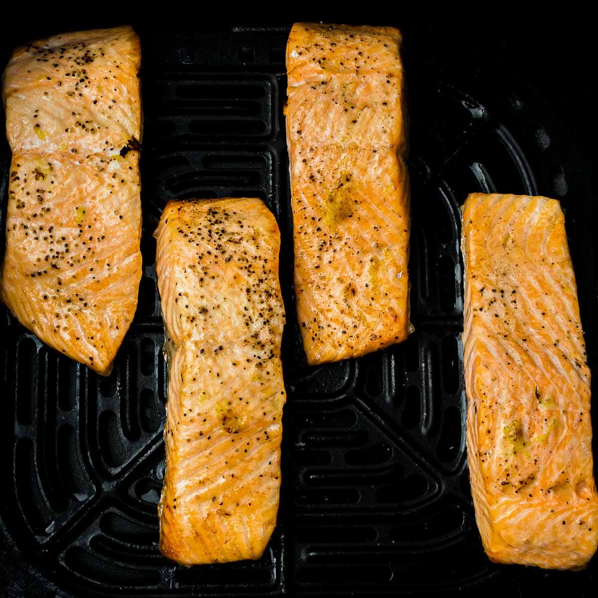 Baked salmon in the air fryer.