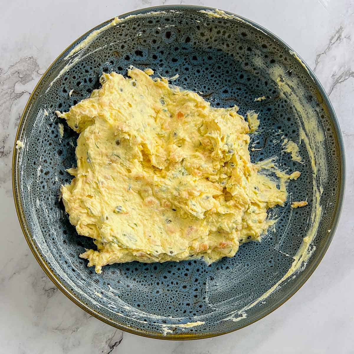 Dip well mixed in mixing bowl.