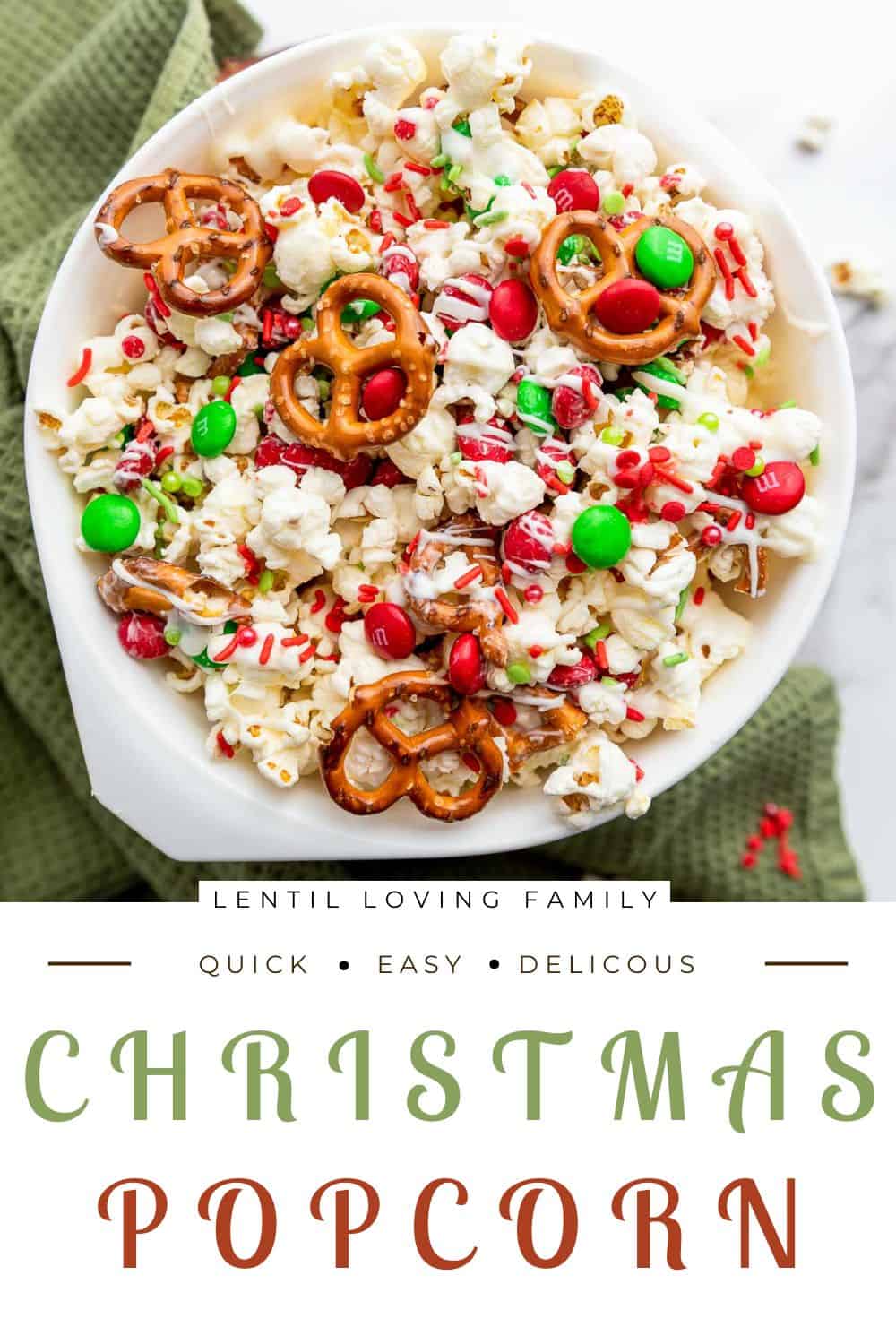 Christmas popcorn Pinterest image.