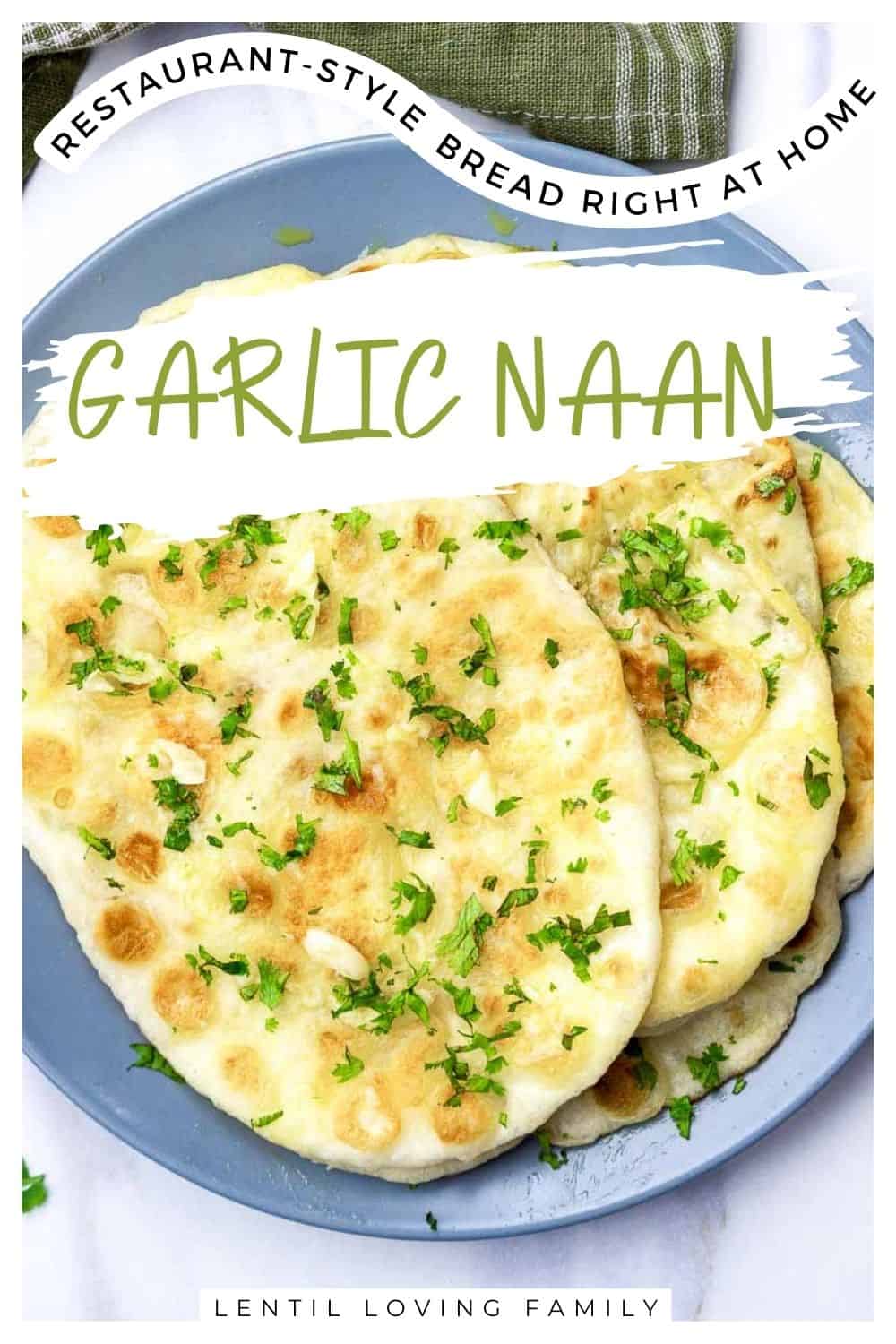 Garlic butter naan Pinterest image.