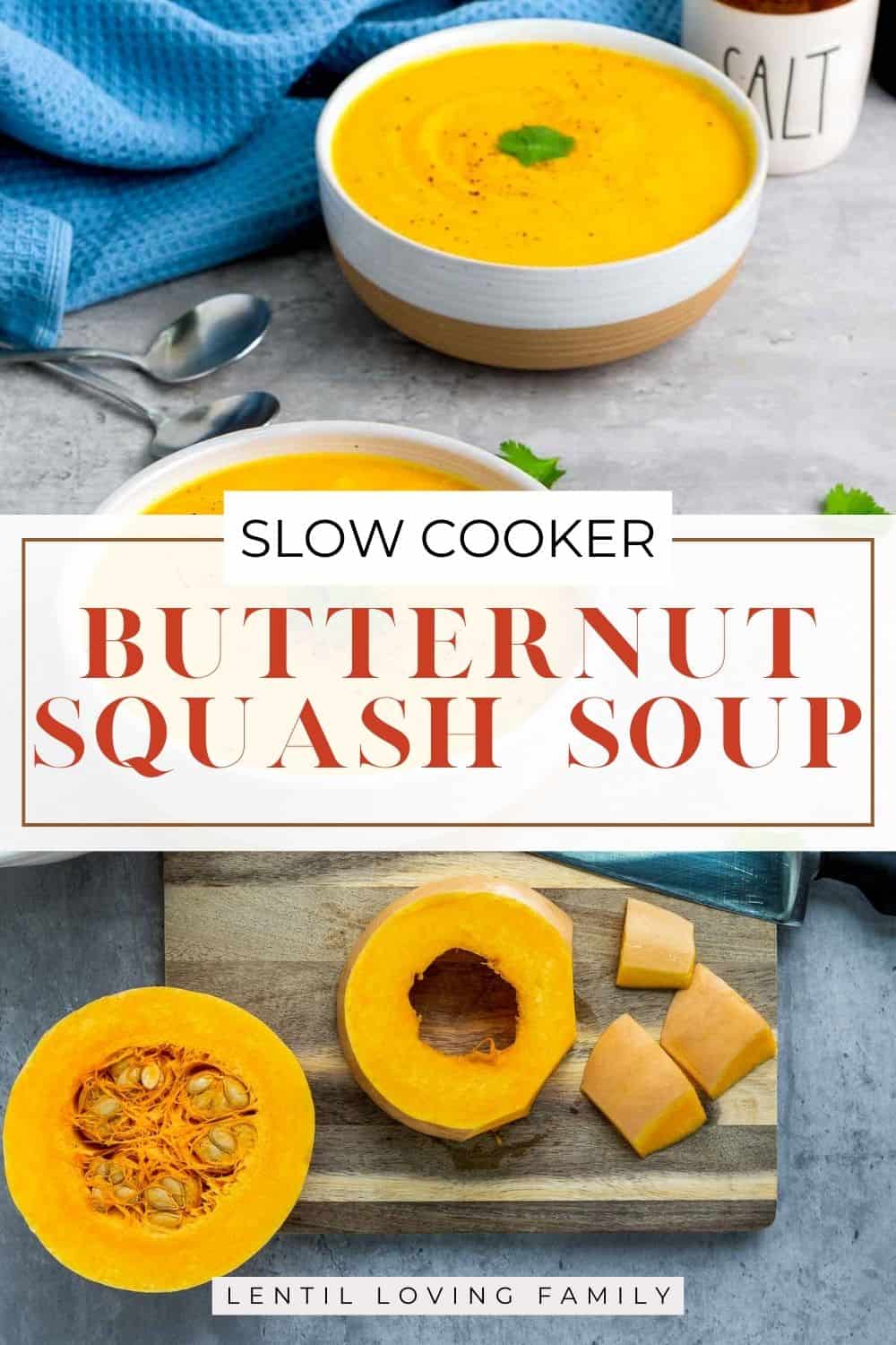 Butternut squash soup Pinterest image.