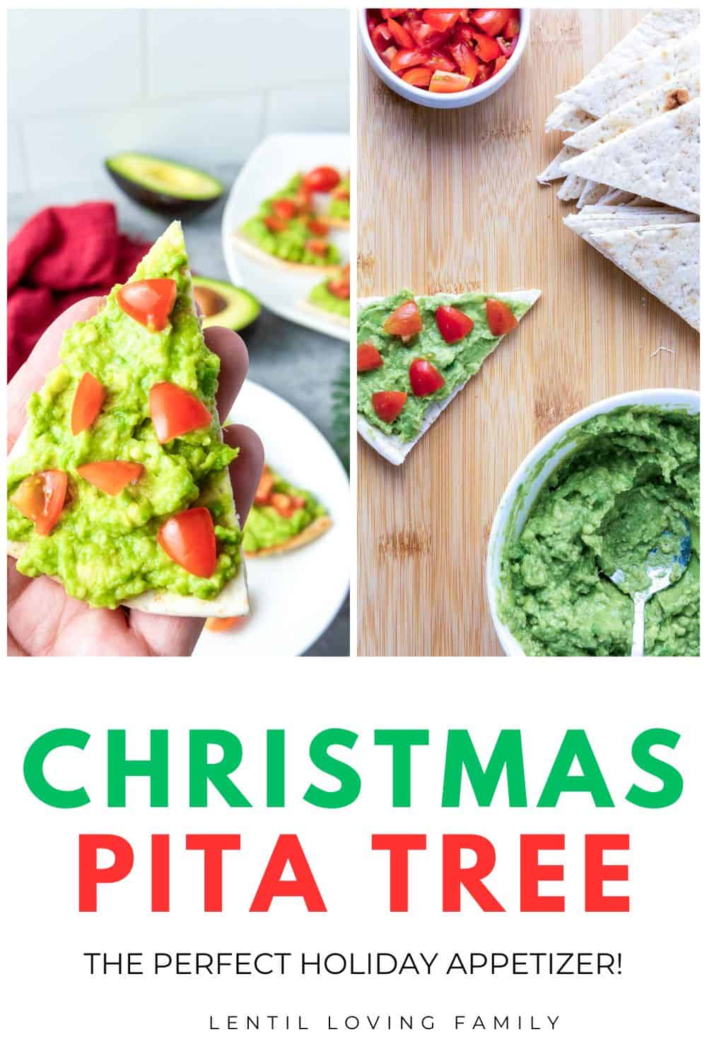 Christmas pita tree Pinterest image.