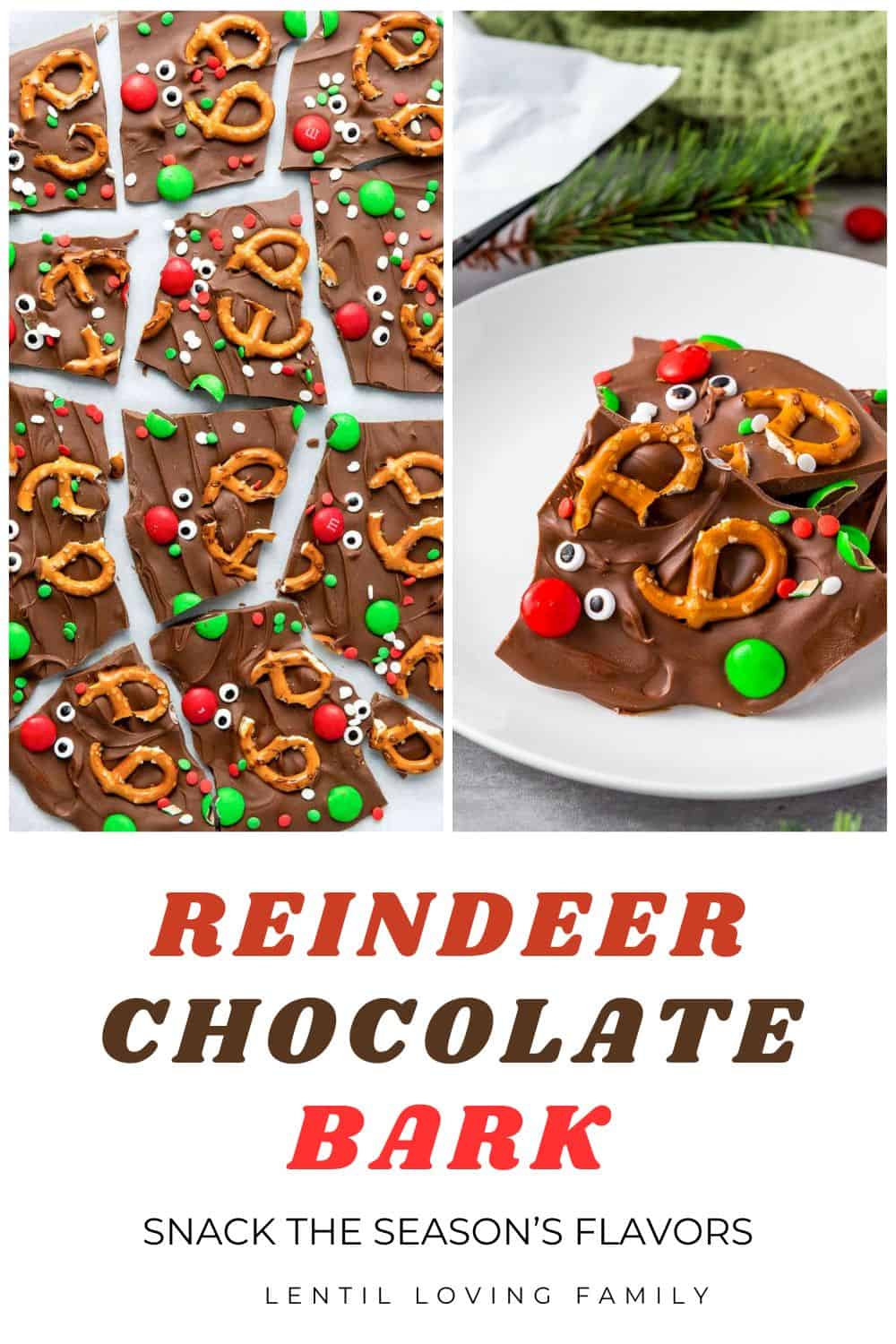 Reindeer chocolate bar Pinterest image.