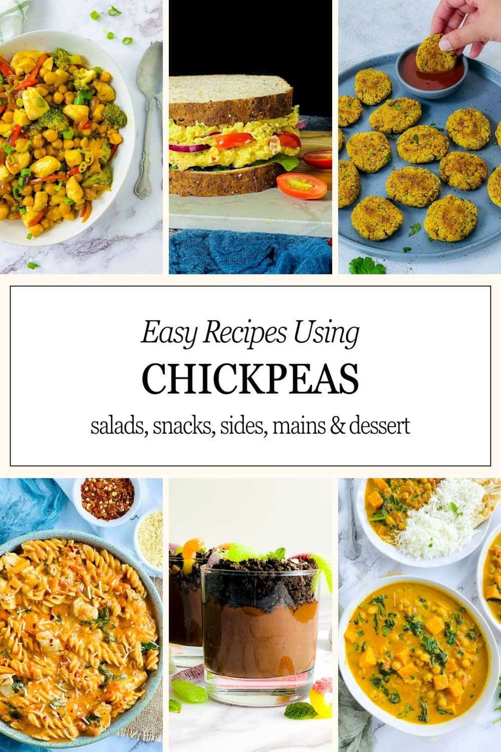 Chickpeas recipe collection Pinterest image.