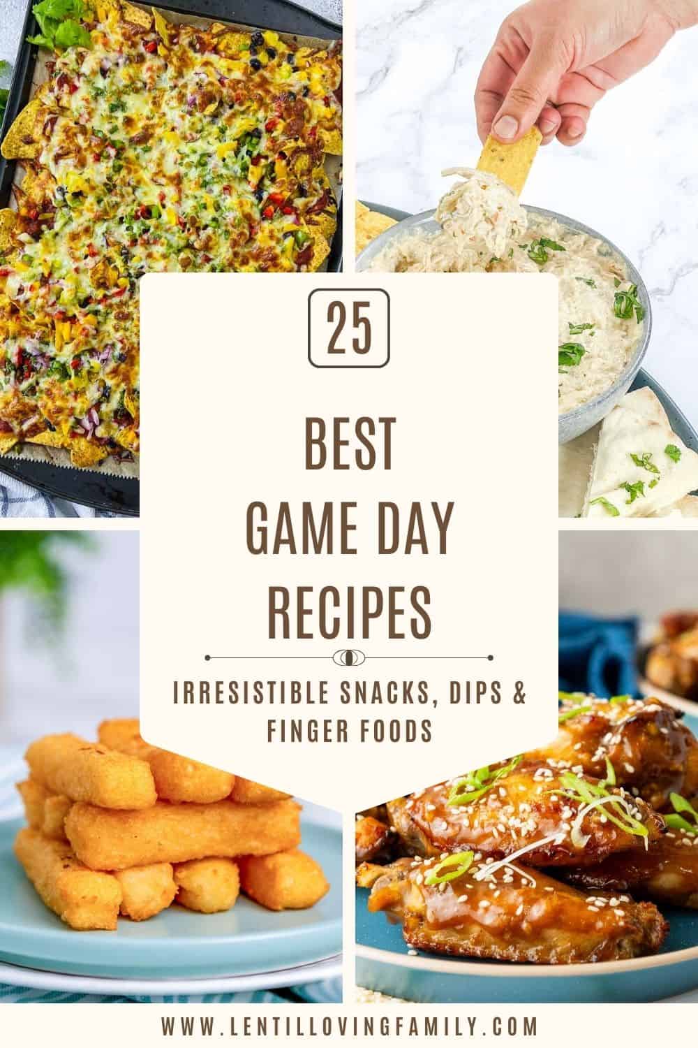 Game day recipes Pinterest image.