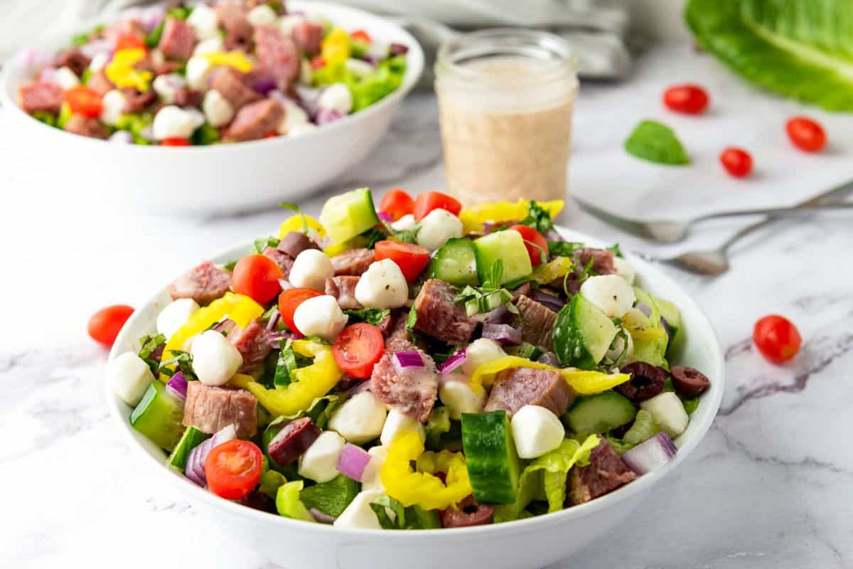 Italian chopped salad social media image.