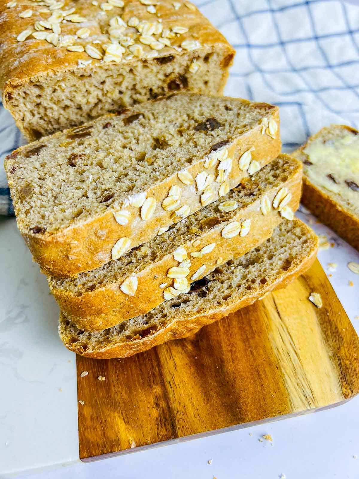 Close up of slices of bread.