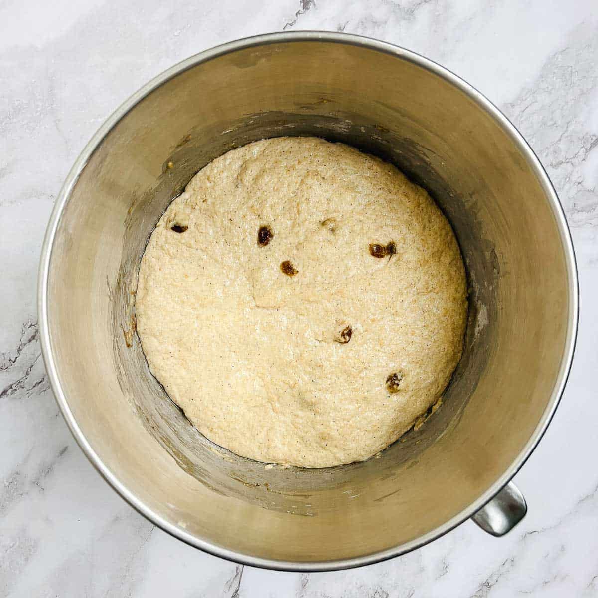 Dough after first proofing.