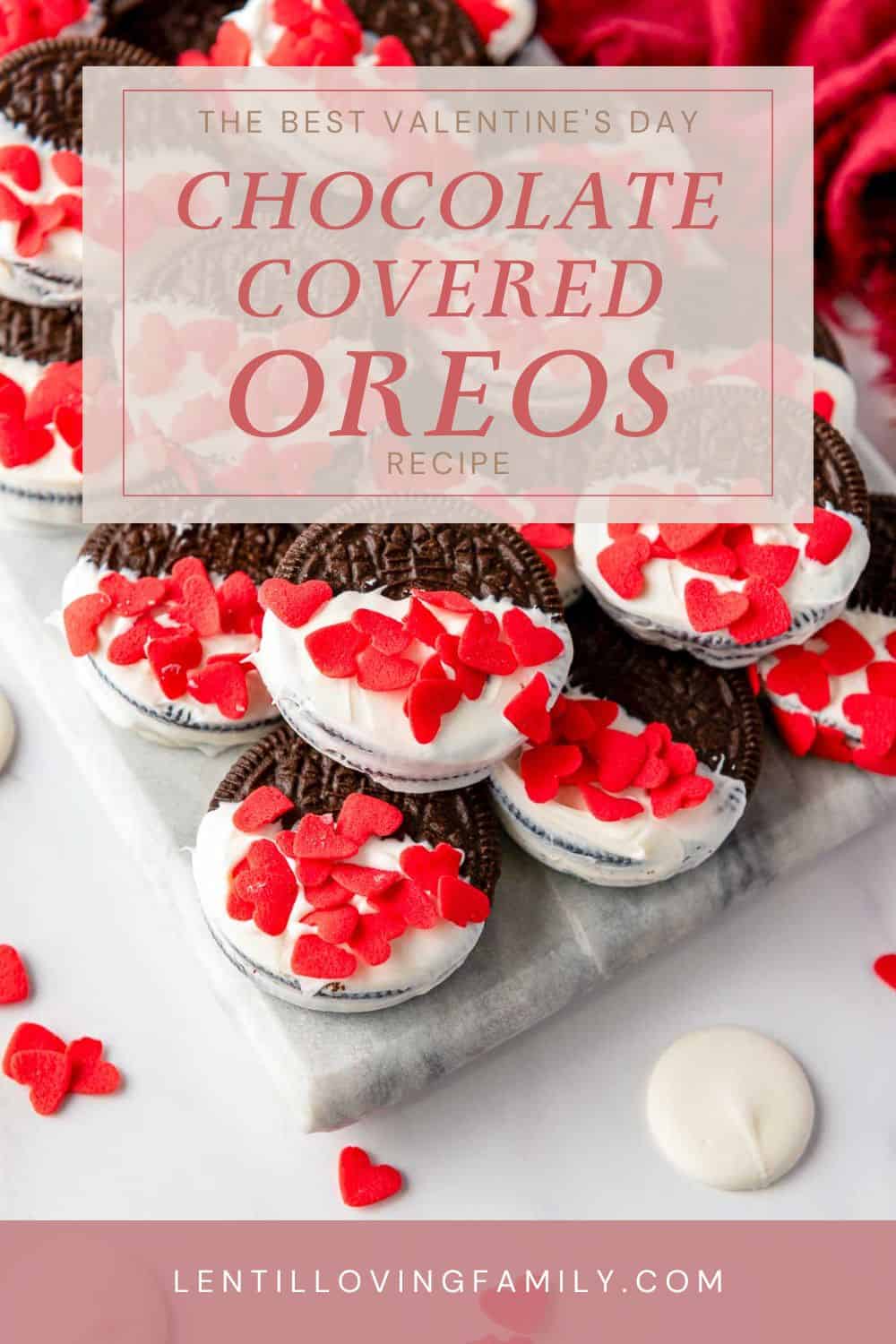 Valentine's Day Oreos Pinterest image.