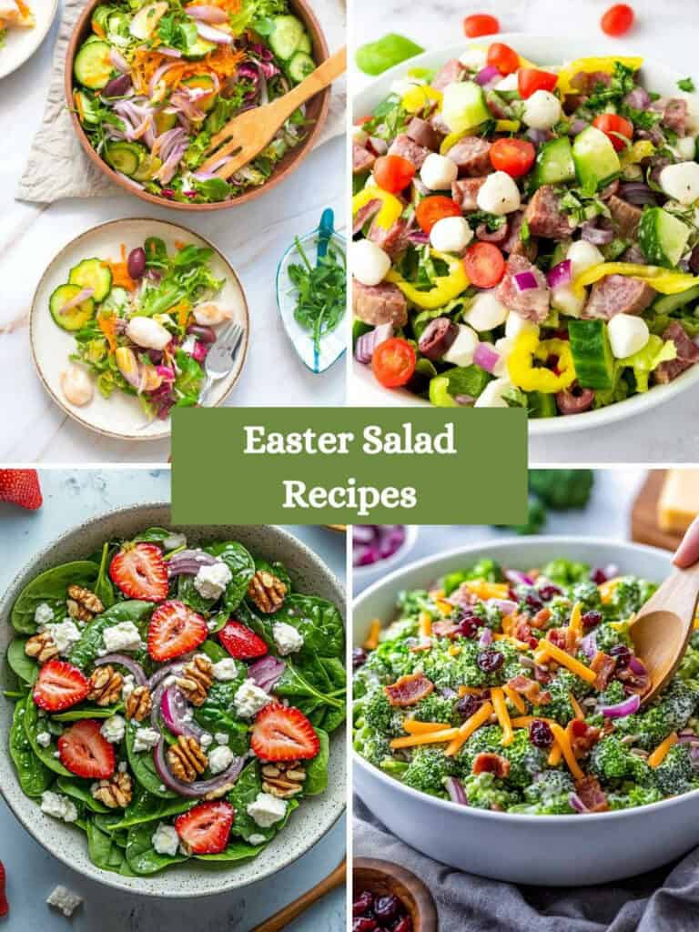 Collage of easter salad recipes.