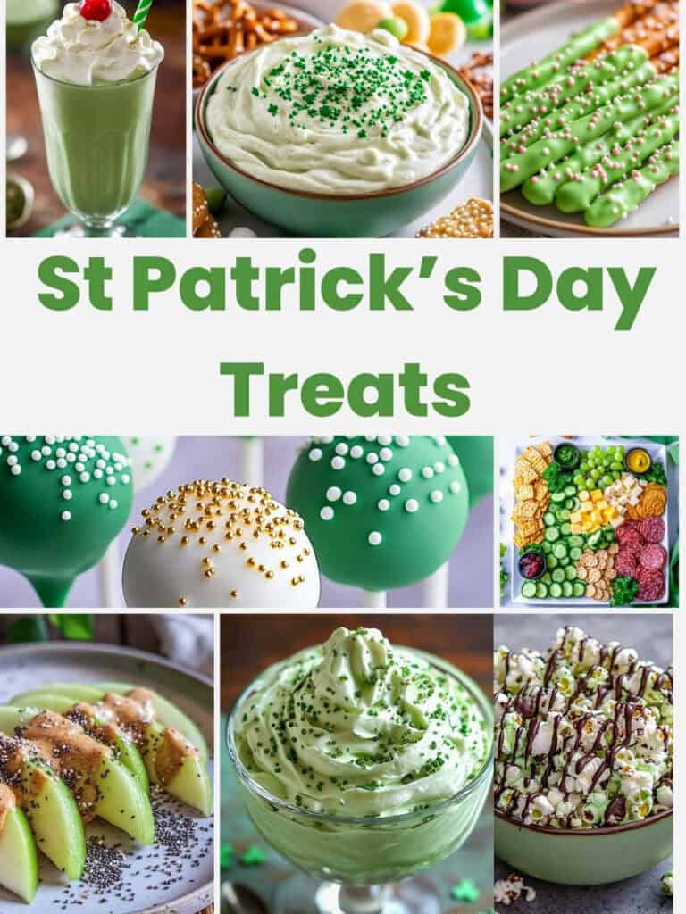 Collage of St Patrick's Day treats.