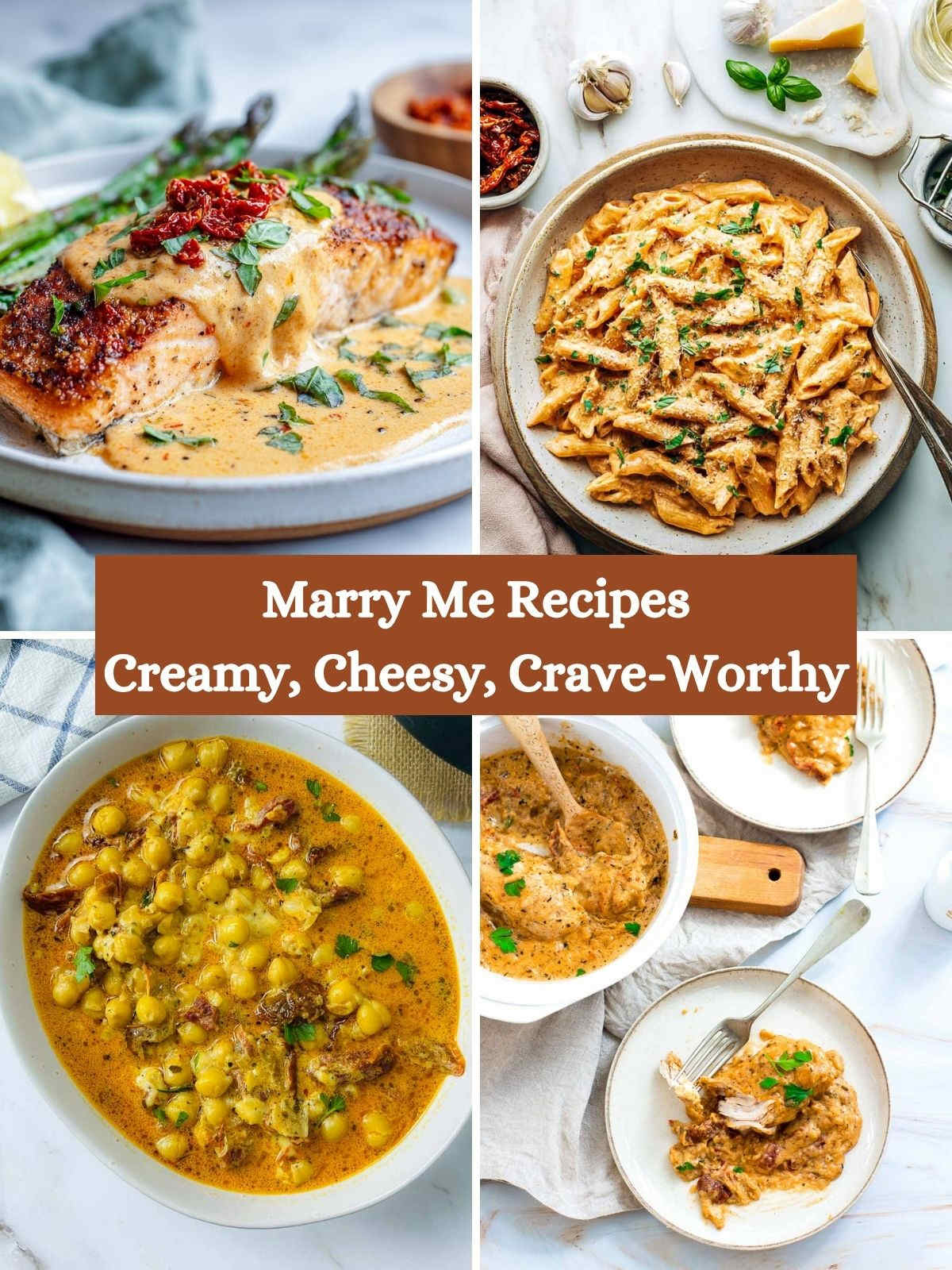 A 4-image collage of Marry Me recipes.