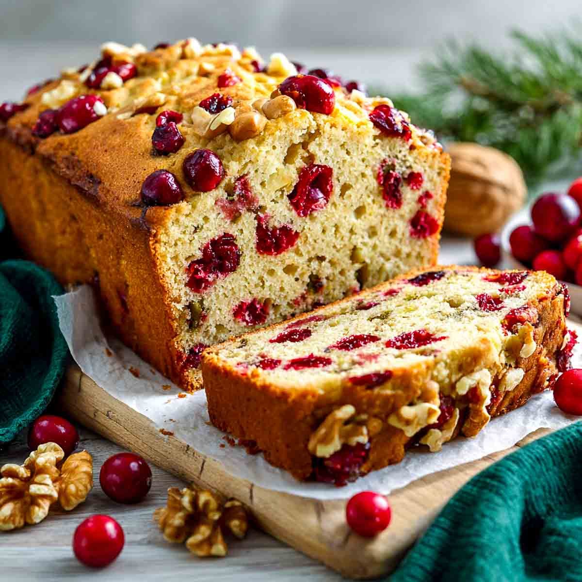 Ocean spray inspired cranberry nut bread.